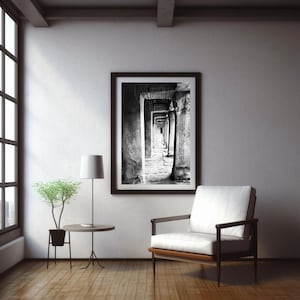 Temple Hallway Angkor Wat Wall Art Cambodian Room Decor Printable Download