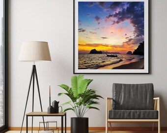 Tropical Island Rainbow Sky Thaïlande Longtail Boat Téléchargement numérique imprimable