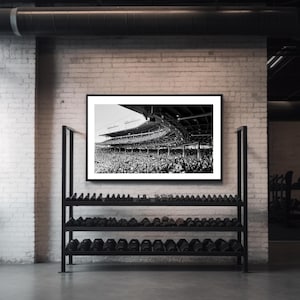 Wrigley Field Grandstands Chicago Baseball Black White Digital Print Man Cave Wall Art Room Decor