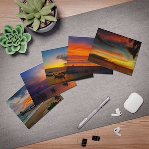 5 verschillende multi-design wenskaarten Tropische zonsondergang collectie Thaise eilanden blanco pin-up cadeau Kleurrijk eindproduct