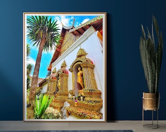 Thai Tempple and Buddha's Wall Art Thailand Room Decor Digital Printable Download