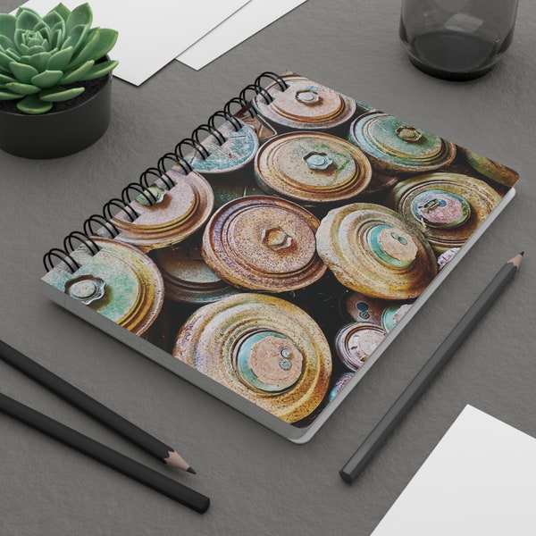 Spiral Bound Notebook Cambodian Disc Landmines 150 Lined Pages Journal Digital Photo Glossy Laminated Finished Product Diary