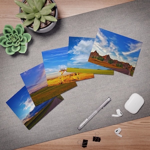 Collectie wenskaarten met meerdere ontwerpen Landschap Lucht Wolken Grasland Lege notitiekaart van Dakota Pin-up Post Persoonlijk cadeau Eindproduct