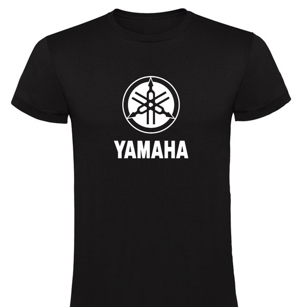 Zwart T-shirt Yamaha Unisex 100% Katoen