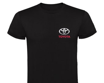 T-shirt noir Toyota unisexe 100 % coton