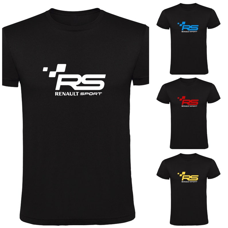 T-shirt Renault Sport RS Noir Homme Unisexe 100% Coton image 1