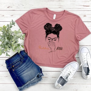 BADDIE SHIRT, CROP Statement Shirt, Sexy Crop Top, Baddie With an Atti Flowy Printed Modern Comfortable Casual Cropped T-Shit For Women