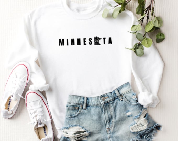 MINNESOTA STATE SWEATSHIRT,  Crewneck Hometown Pride Printed Modern Stylish Casual Comfy Classic Unisex Sweatshirt for Minnesotans