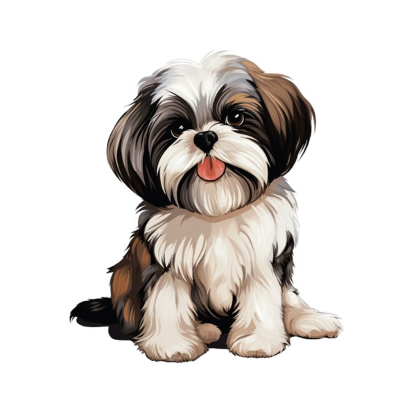 Charming Shih Tzu SVG - Dog Lover's Delight - Instant Download, suitable for cricut, DIY Craft Supply Graphic, Pet-themed Art Design
