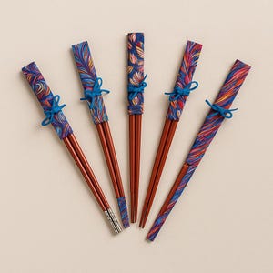 Chopsticks Set of 2 with Case – Handmade Reusable Wooden Chopsticks for Sushi Lovers, Gift for Him or Her