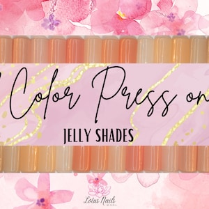 Solid color press on nails, jelly gel polish