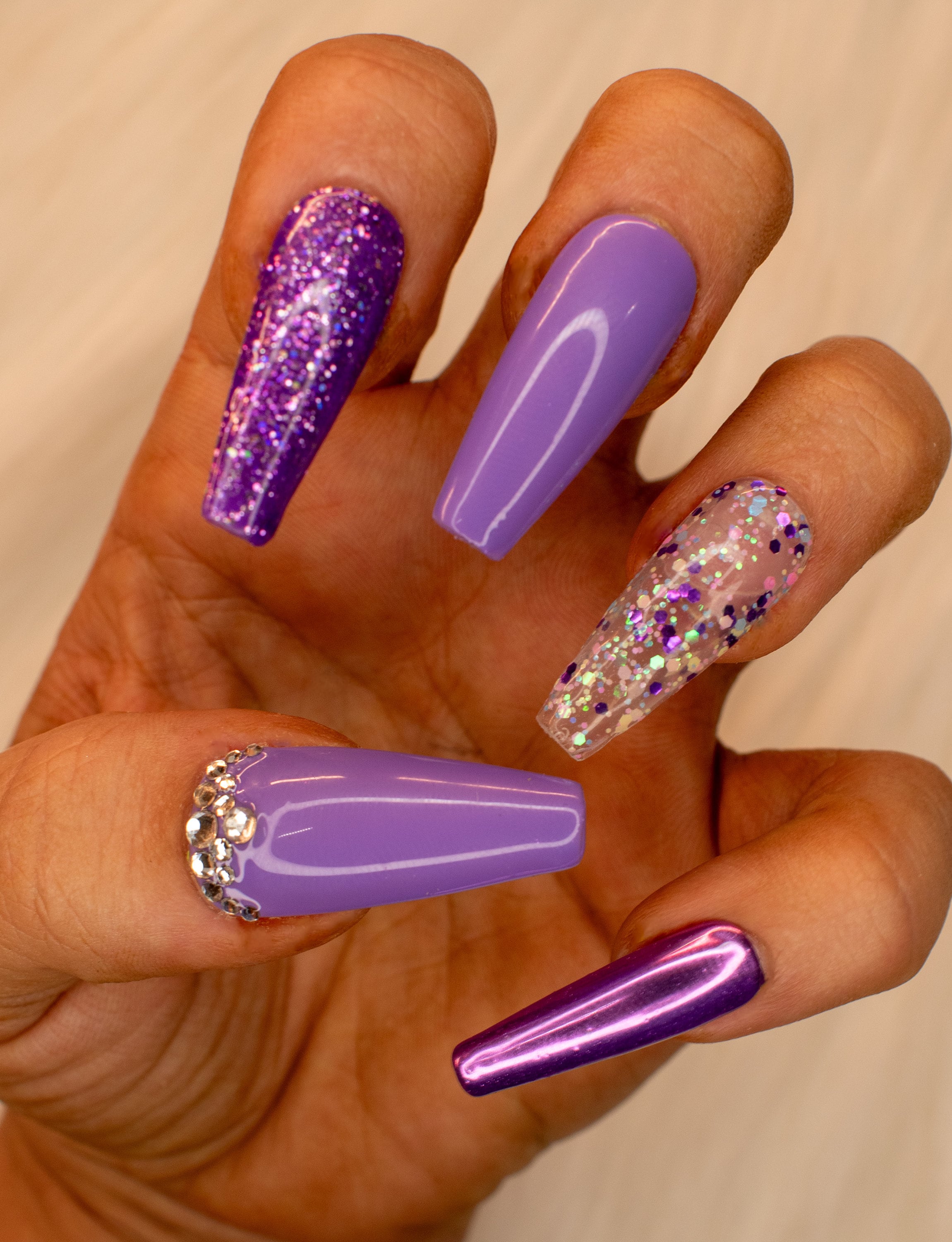 Glitter Purple Nails That Shine Bright