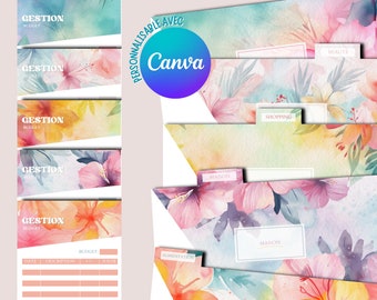 Set de 5 sobres económicos para carteras personalizadas - PARA IMPRIMIR Y LAMINAR - Personalizable vía Canva - Divisor