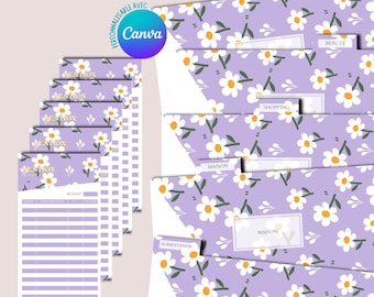 Juego de 5 sobres económicos para personalizar en tu billetera - PARA IMPRIMIR Y LAMINAR - Personalizables con Canva - Divisor
