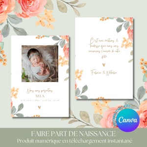 Birth announcement - Template - Announcement - souvenir - photo - birth card - tradition - event