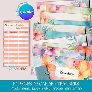 10 anpassbare Canva-Einbandseiten für A6-Zip-Ordner, anpassbare Etiketten + Budget-Tracker zum Ausdrucken – Budget-Umschläge