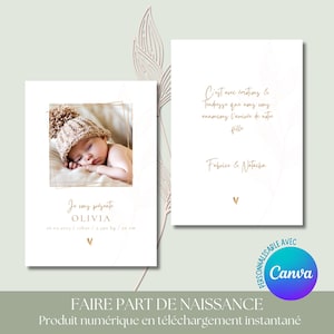 Birth announcement - Template - Announcement - souvenir - photo - birth card - tradition - event