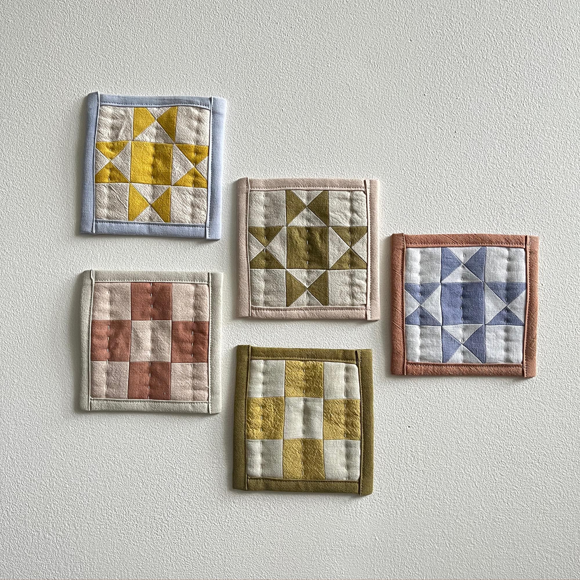 Plant Dyed Quilted Coasters