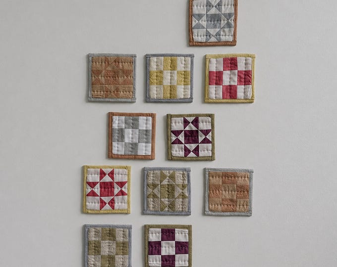 Plant Dyed Quilted Coasters