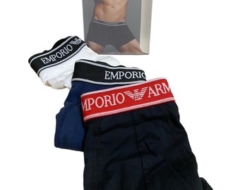 Emporio Armani Boxer Short , Men’s Cotton Stretch Boxers, Pack Of 3 Underwear