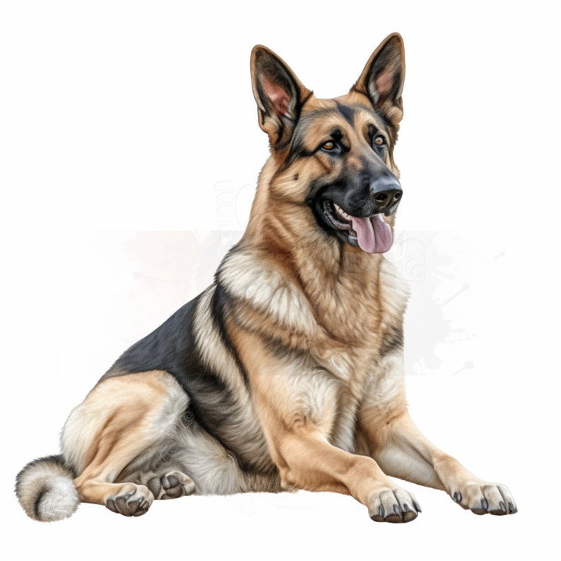 German Shepherd Clipart DIGITAL DOWNLOAD Color Pencil - Etsy