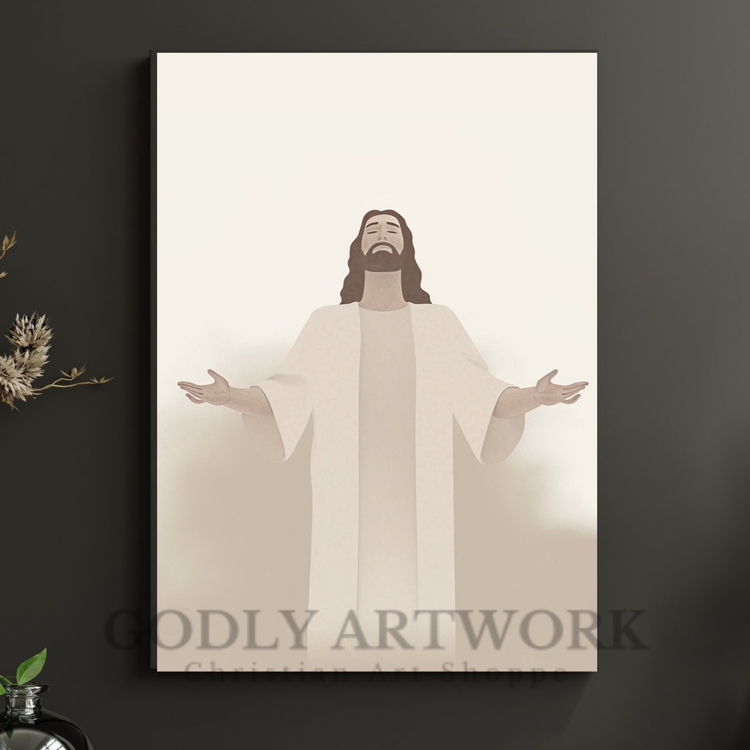 Jesus Worships Minimalist Wall Art Wall Decor Christian Artwork