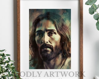 Jesus Wall Art, Christian Art, Home Decor, Office Decor, Jesus Art Print, Digital Download, Wall Decor, Printable
