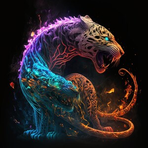 neon dragon tiger 3 digital download file