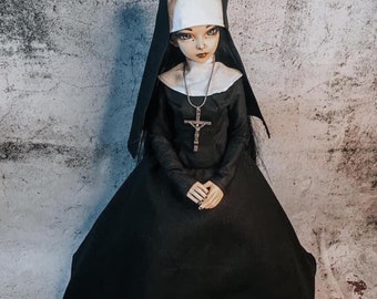 Nun catholic gothic dress BJD 1/3 custom Doll