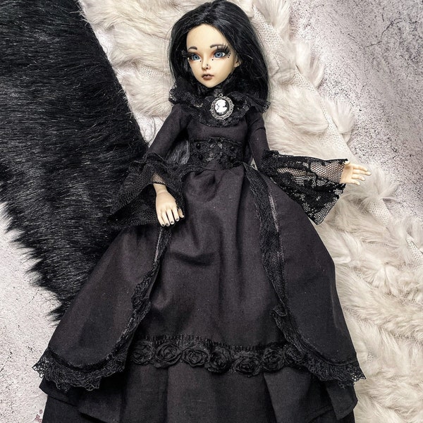 Gothicana Viktorianische Dame schwarzes Kleid BJD 1/3 Feeple, Volks, SDGR, Smart doll, Dolfie custom doll