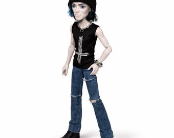 Ropa de niño de metal gótico para ropa de muñeca personalizada