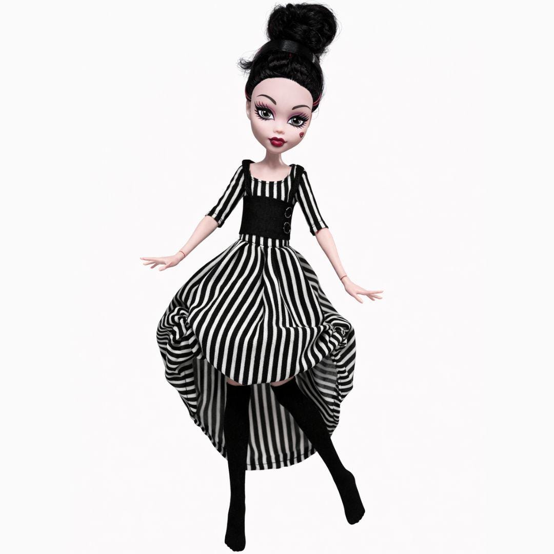 Barbie Black and White Striped Dress - Etsy Canada Barbie Black and White Striped Dress - Etsy Canada