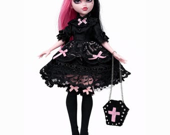 Gothic Lolita black Pink set clothes doll clothes custom