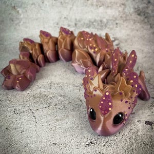 3D Printed Baby Dragon pink Chibi Decoration Toy Fantasy