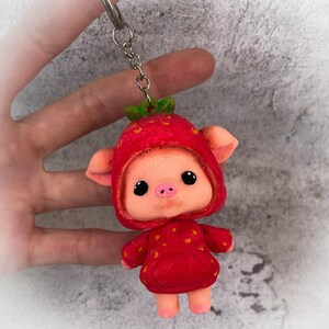 Erdbeer Schweinchen flexible flexi niedliche Chibi