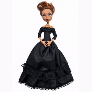 Black gothic lady dress doll clothes custom