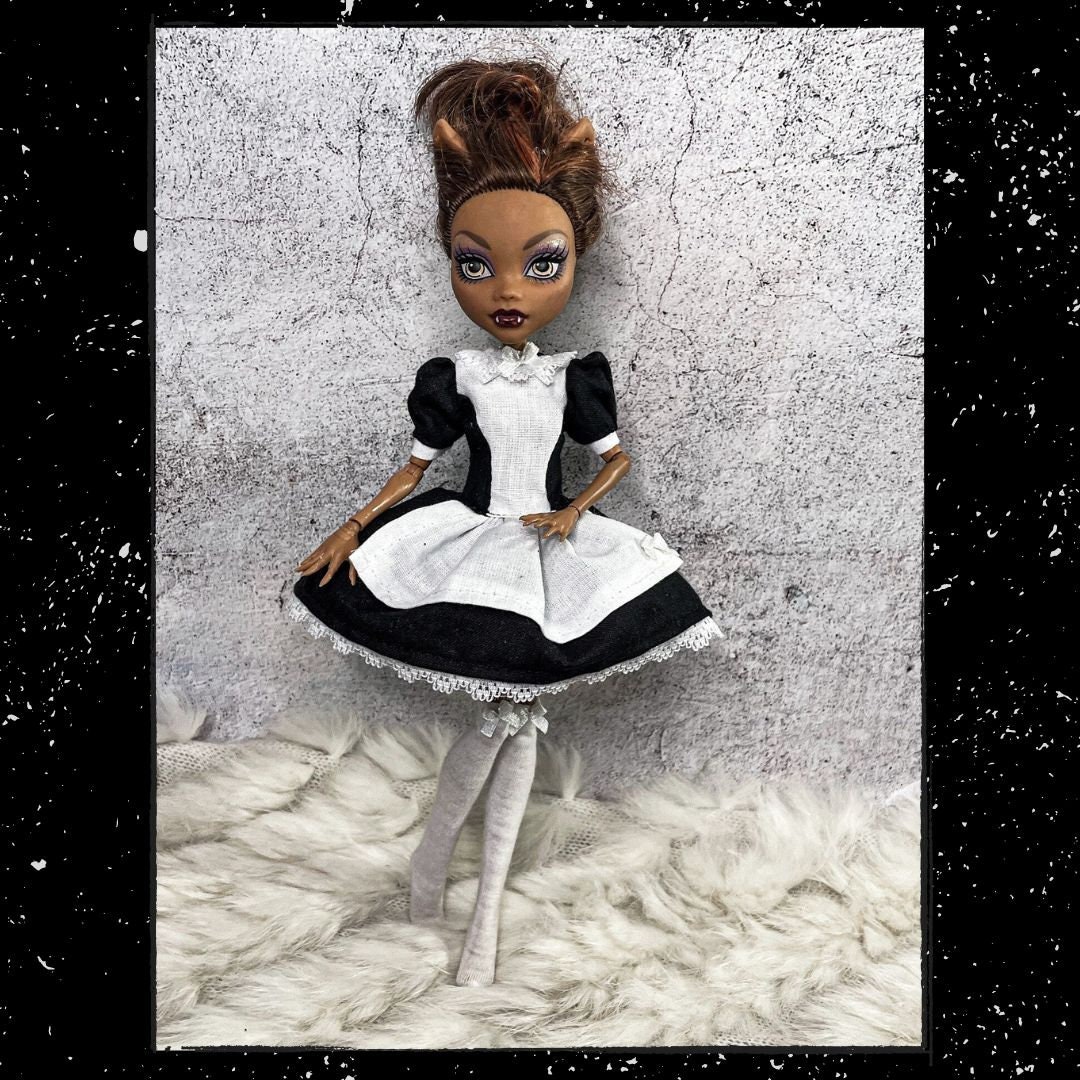 Black and white lolita maid set clothes doll clothes custom