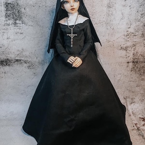 Nun catholic gothic dress BJD 1/3 custom Doll image 2