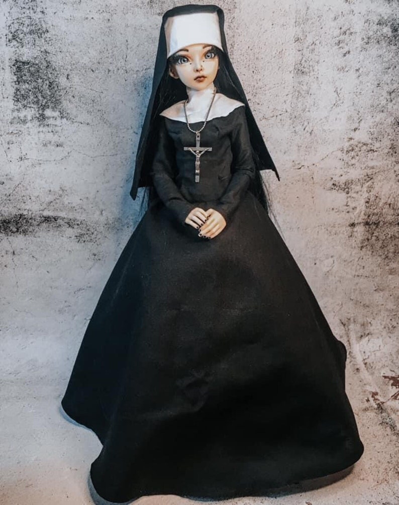 Nun catholic gothic dress BJD 1/3 custom Doll image 2