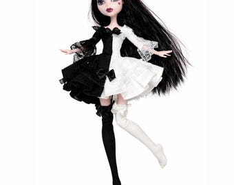 Black/White dress and socks doll clothes custom