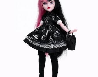 Nu goth witch clothes set doll clothes custom
