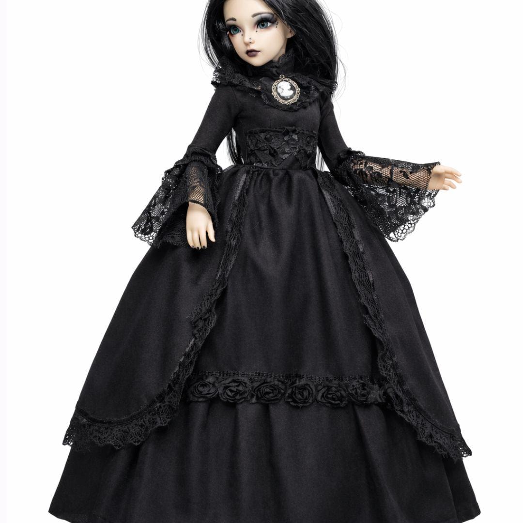black doll dress Gothicana Victorian Lady BJD 1/3 Feeple, Volks, SDGR, Smart Doll, Dolfie Custom nightwear babydoll dress