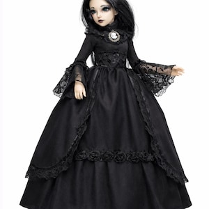 Gothicana Victorian lady black dress BJD 1/3 Feeple, Volks, SDGR, Smart doll, Dolfie custom doll