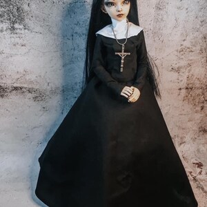 Nun catholic gothic dress BJD 1/3 custom Doll image 4