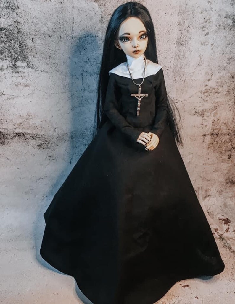 Nun catholic gothic dress BJD 1/3 custom Doll image 4