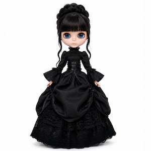 Gothic queen dress for BLYTHE Doll custom clothes