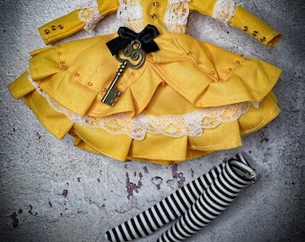 Yellow Wonderland clothes dress for BLYTHE Doll custom clothes