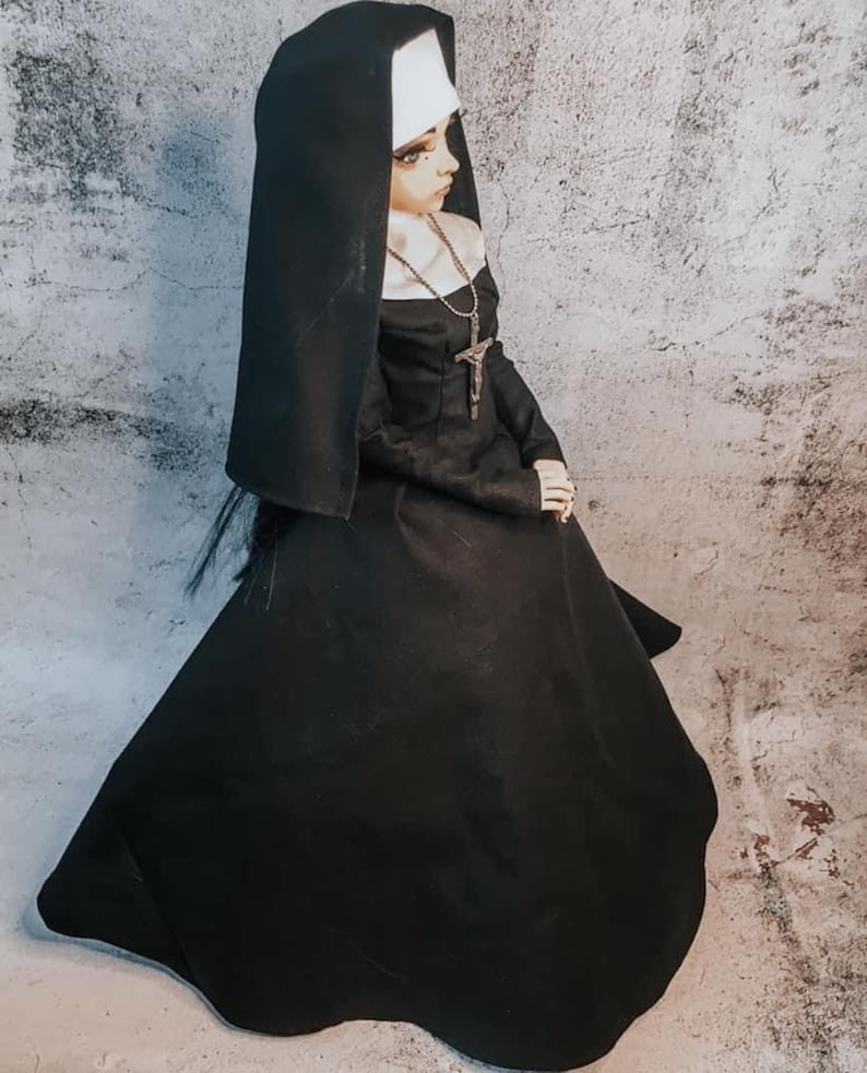 Nun catholic gothic dress BJD 1/3 custom Doll image 3