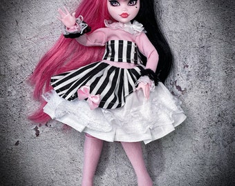 Wonderland Pink stripes Lolita set clothes monster, 3 gen doll clothes custom