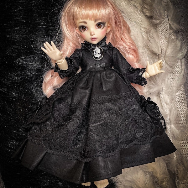 Black gothic lady dress BJD YO-SD 1/6 Littlefee, Soom teeniegem, Luts, Volks, Pulip custom doll